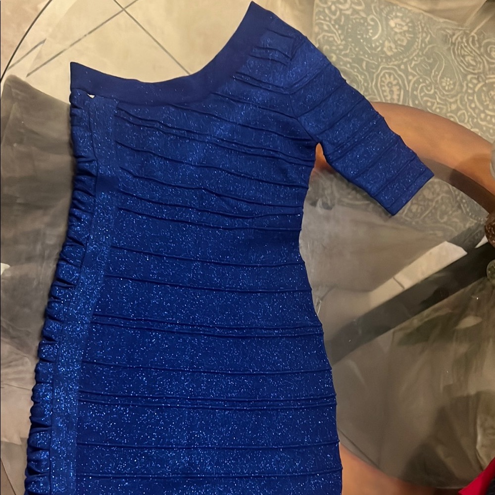 Elegant Blue Women's Bodycon Dress